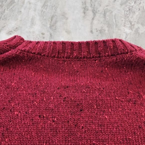 Crown & Ivy Womens Red Speckled Knit Sweater Long Sleeve Crew Neck Acrylic Med - Picture 10 of 10
